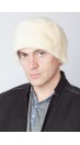 White mink fur hat